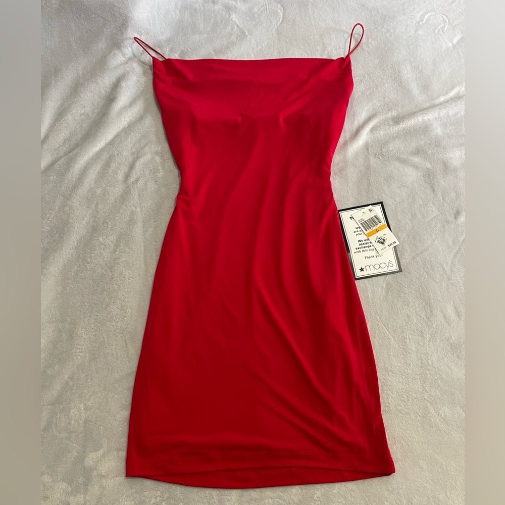 B Darlin Vibrant Red Strapless Dress